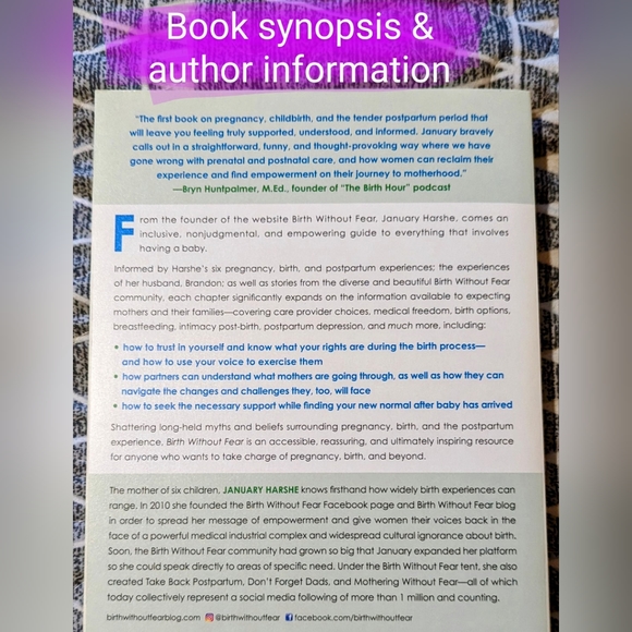 Birth Without Fear by January Harshe, top pregnancy & birth book, BNWT - Picture 5 of 15